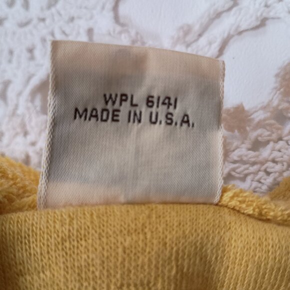 Vtg 70s Doll Rags Sleeveless Dress Yellow Terry Cloth Knee Length Medium Women - Picture 7 of 9